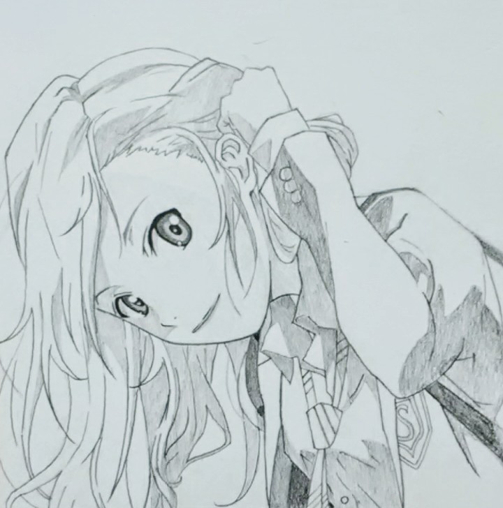 とろ とりま出来た 君嘘のかをちゃん 模写 鉛筆画 四月は君の嘘 宮園かをり 芸術同盟 絵描きさんと繫がりたい イラスト好きな人と繋がりたい