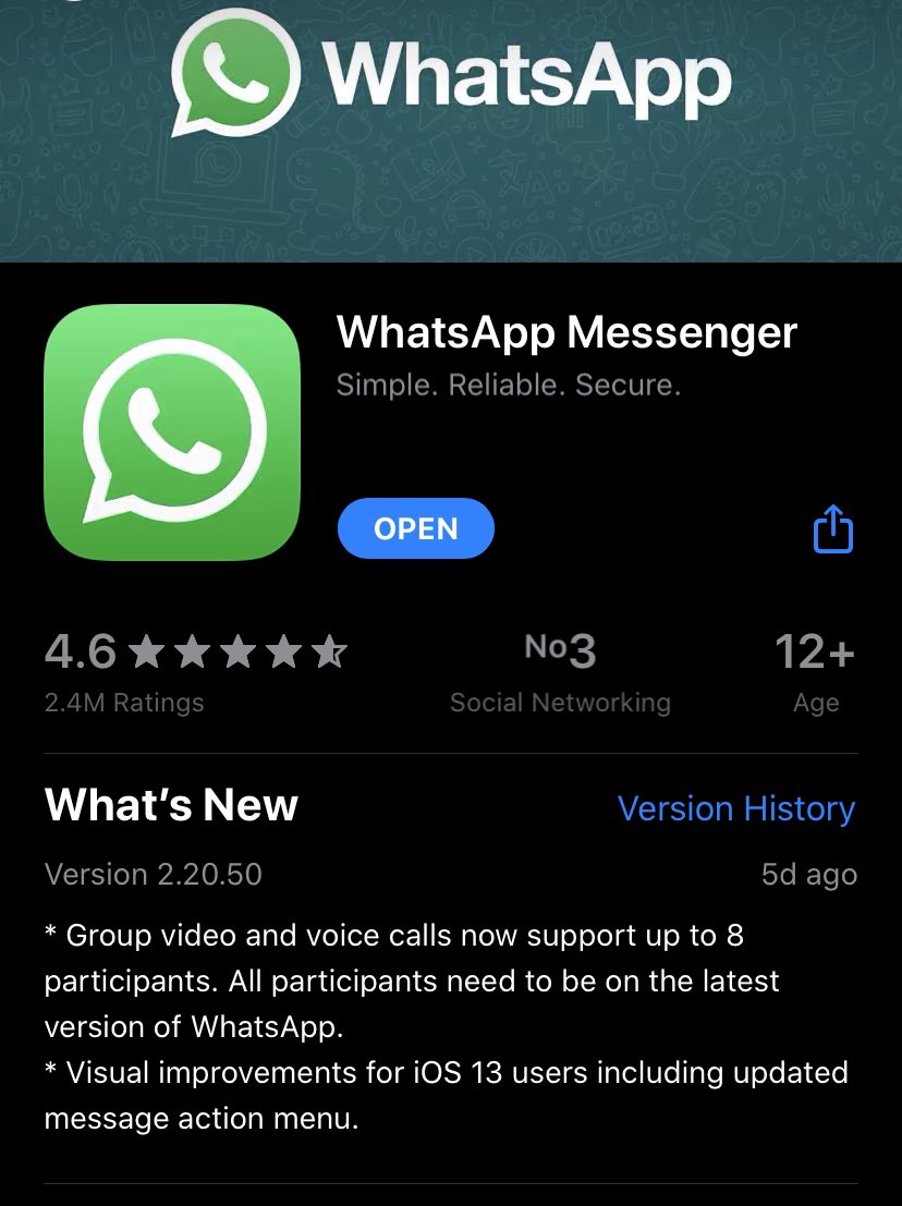 ShyamAruna's tweet photo. Thank you @WhatsApp for considering our request and making #WhatsApp #GroupVideoCall up to 8 participants.Its safe and easy mode for everyone in #COVID19 #SocialDistancing https://t.co/tXrRGvLp23