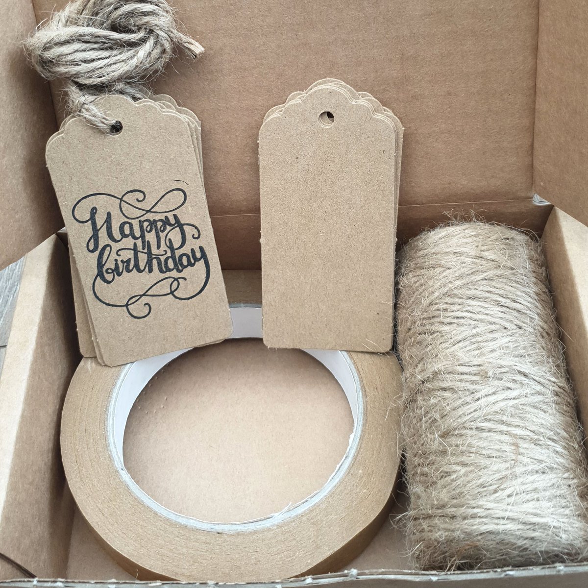GiftWrapFairy's tweet photo. Today we are happy to offer our new #boxcollection
Here is our Happy Birthday box including.
5x Happy Birthday #Tags
5x Plain Tags
1x #brownpapertape or 1x Double Sided tape
1x #Hempstring
2nd class postage is included.
Pop over to our Facebook shop to check them out. https://t.co/VtuNqFhbsT
