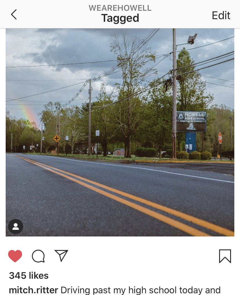 BravermanHHS's tweet photo. See rainbow in the horizon and #weAreHowell on the sign board. Great picture Mitch! https://t.co/r4qWHHY3k7