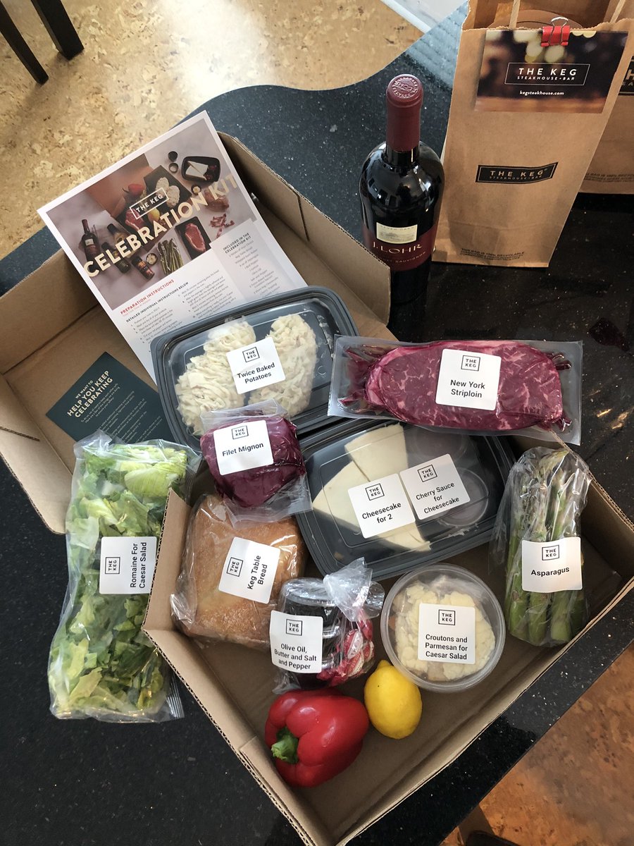 allthingsregal's tweet photo. OMG! 🍷🥩🥗🍞🥔 @TheKeg just delivered a special treat to my home! Their NEW #CelebrationKit which brings The KEG to YOUR KITCHEN! Available to order May 4, 2020! #TheKEG @JLohrWines Thank U for bringing a little joy to my home ❤️ Pics when plated to come! #RandomActOfKindness ❤️ https://t.co/7nUUwht9zA