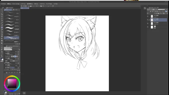 暇すぎて落書きしてたけどそこそこいい感じだから完成まで描くかも 