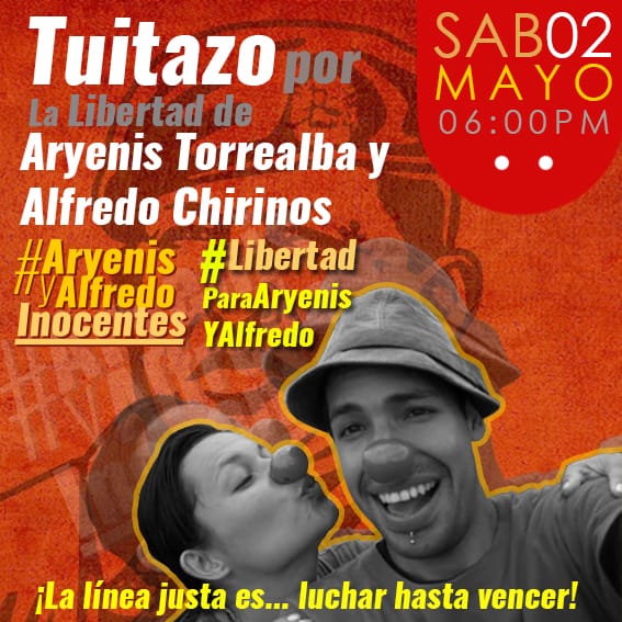 ActivafmCcs's tweet photo. Hoy a la 6pm#Tuitazo #Vzla
#AryenisYAlfredoInocentes
#LibertadParaAryenisYAlfredo https://t.co/YrFur4HRMi
