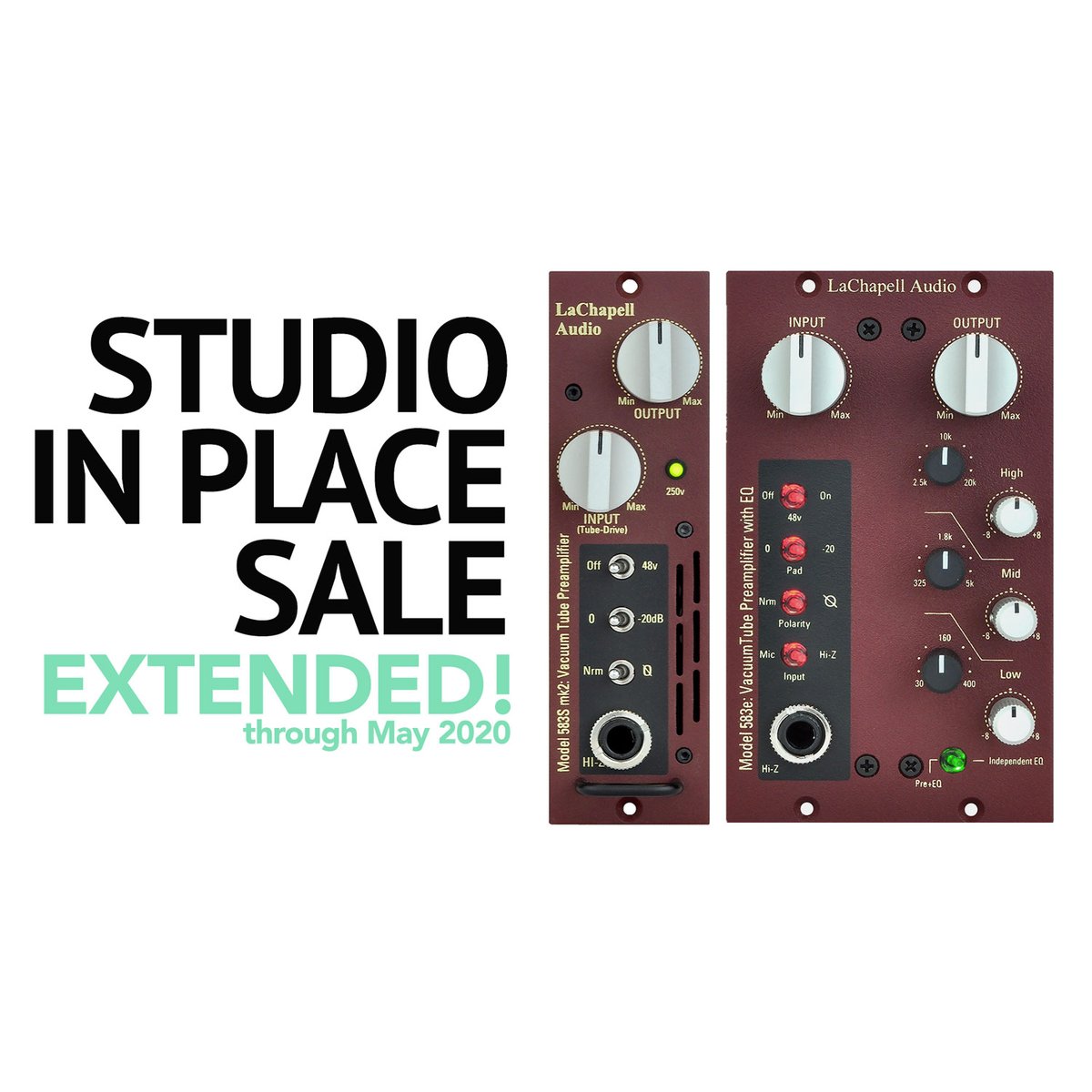 lachapellaudio's tweet photo. For y'all making music, podcasts, and mixing at home, here is your chance to get gear at a great price. Our 583 series is amazing on most sources and excels on drums.

#500series #recording #recordingstudio #micpre #preamp #studio #micpre #tubemicpre #sale #podcasting #podcaster https://t.co/cpPz58laPu