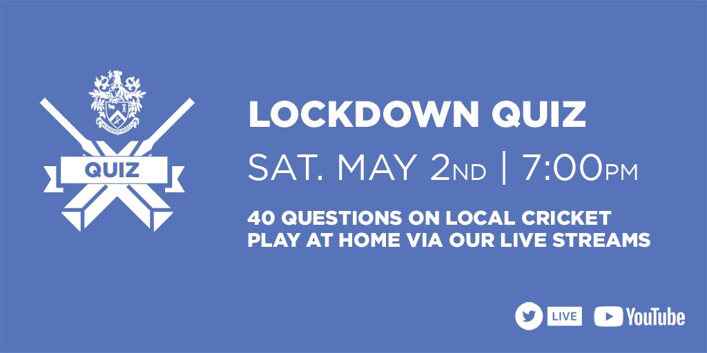 HuddCricket's tweet photo. We’re live, in an hour! #lockdownquiz 🕰 https://t.co/U7cZ14Nq5J