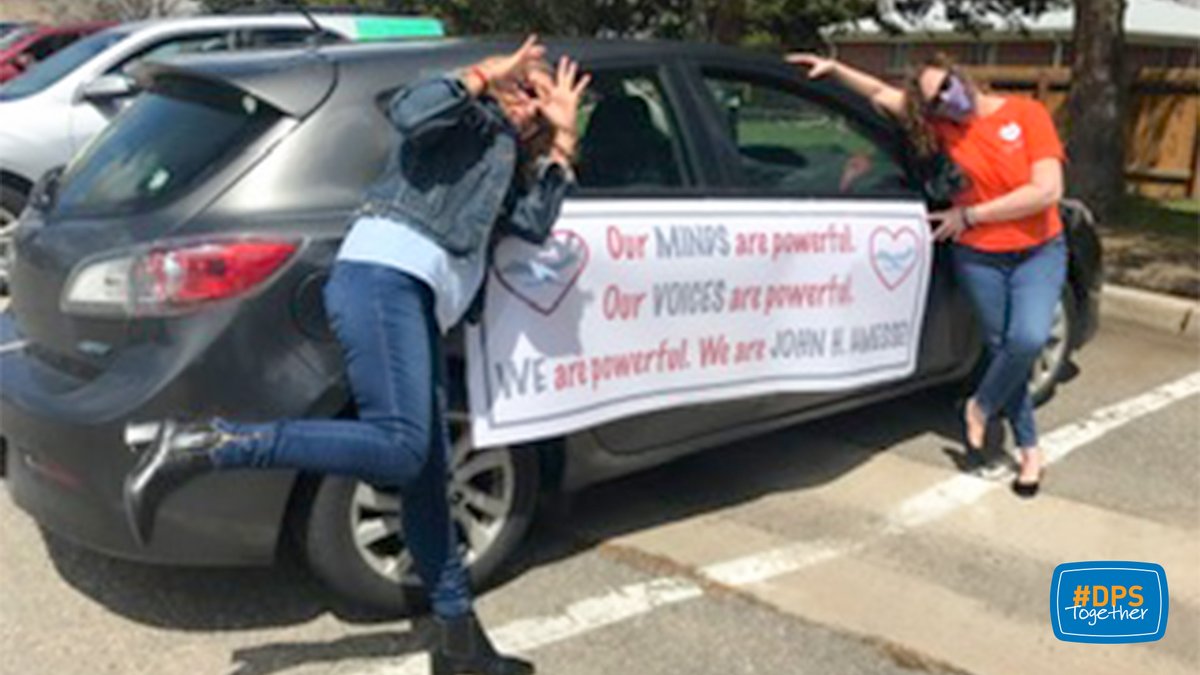 dps_k12's tweet photo. Over the past couple of weeks, a few of our DPS schools have hosted car parades celebrating our students!
• Fairview Elementary
• @JohnAmesse
• @CPATheWarriors #DPSClassof2020
#DPSTogether https://t.co/DrOuTtXNnY