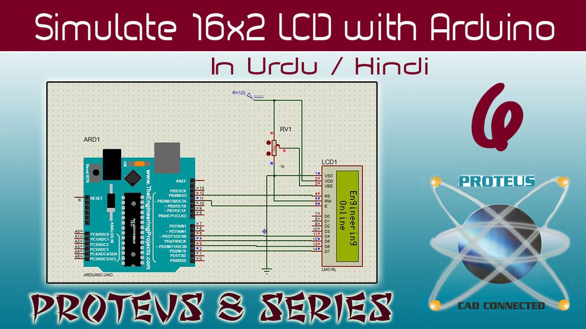 EngOnline0's tweet photo. Sixth part of Proteus Series is uploaded in which you will learn how to 16x2 LCD with Arduino in Proteus 8 Professional

https://t.co/l1ZimLAQ9h https://t.co/1SZRpm6Tsb