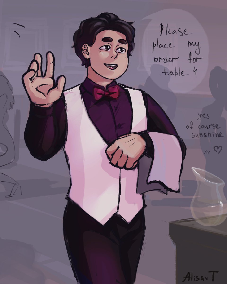 Alisa_Temnova's tweet photo. Just Steven went to work as a waiter
#StevenUniverse  #StevenUniverseFuture https://t.co/RpOLlU0qIc