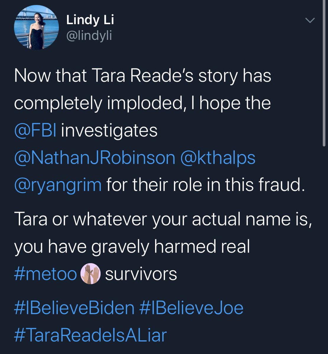 briebriejoy's tweet photo. Folks called it “Trumpian” when Bernie pointed out well substantiated media bias. 

Here is a Biden surrogate calling for the FBI to investigate journalists (while, herself, spreading fake news). https://t.co/TD0WOwKdxR