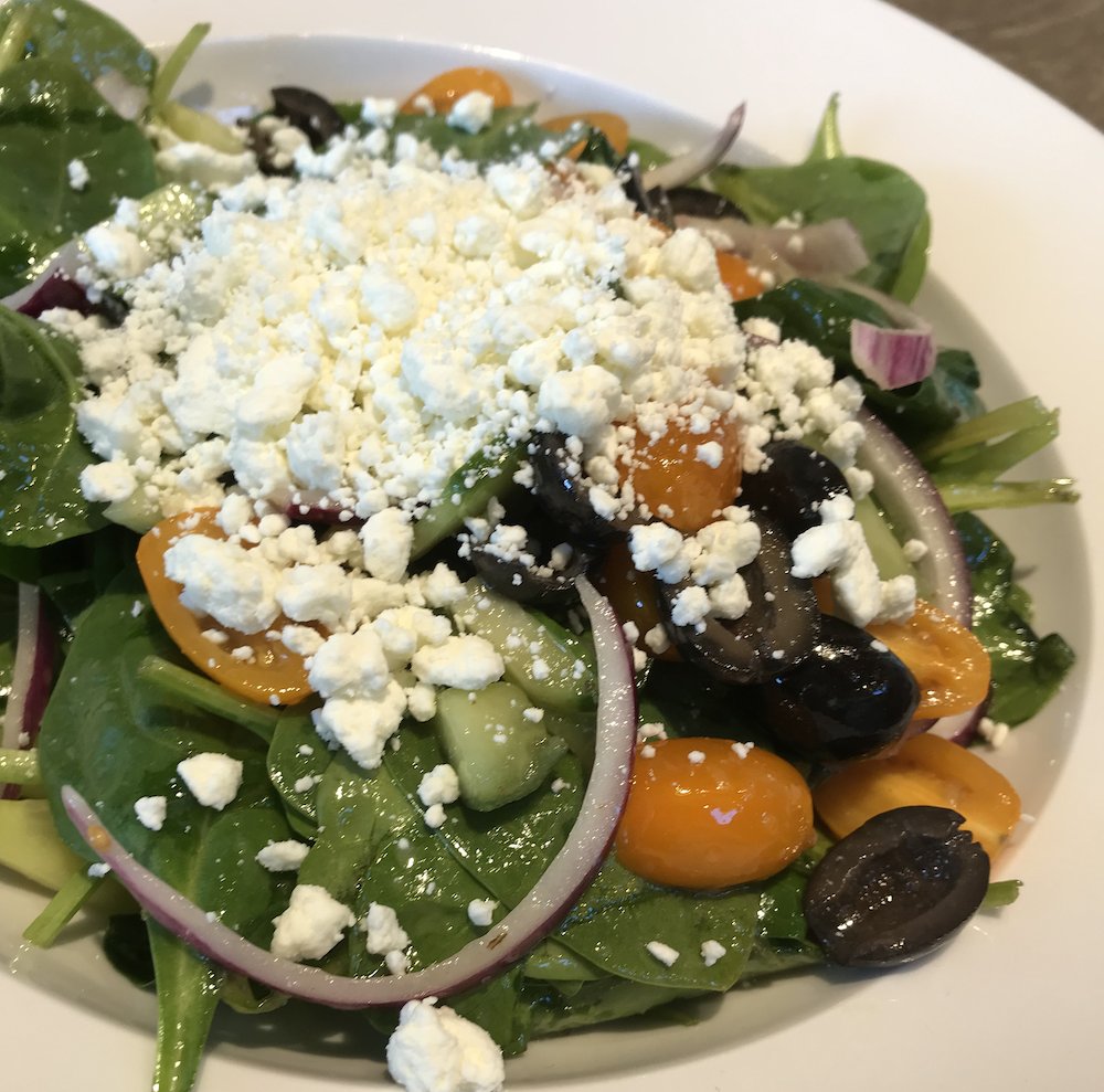 RuksanaWrites's tweet photo. For National Salad Month, another simple salad, this one can be easily embellished to your own taste. Its got organic greens, black olives, red onion, tomatoes, goat cheese, vinaigrette dressing. Pop some chick peas in there too. #saladsfordays #travelerandtourist #losangeleslife https://t.co/JGahiF1sVh