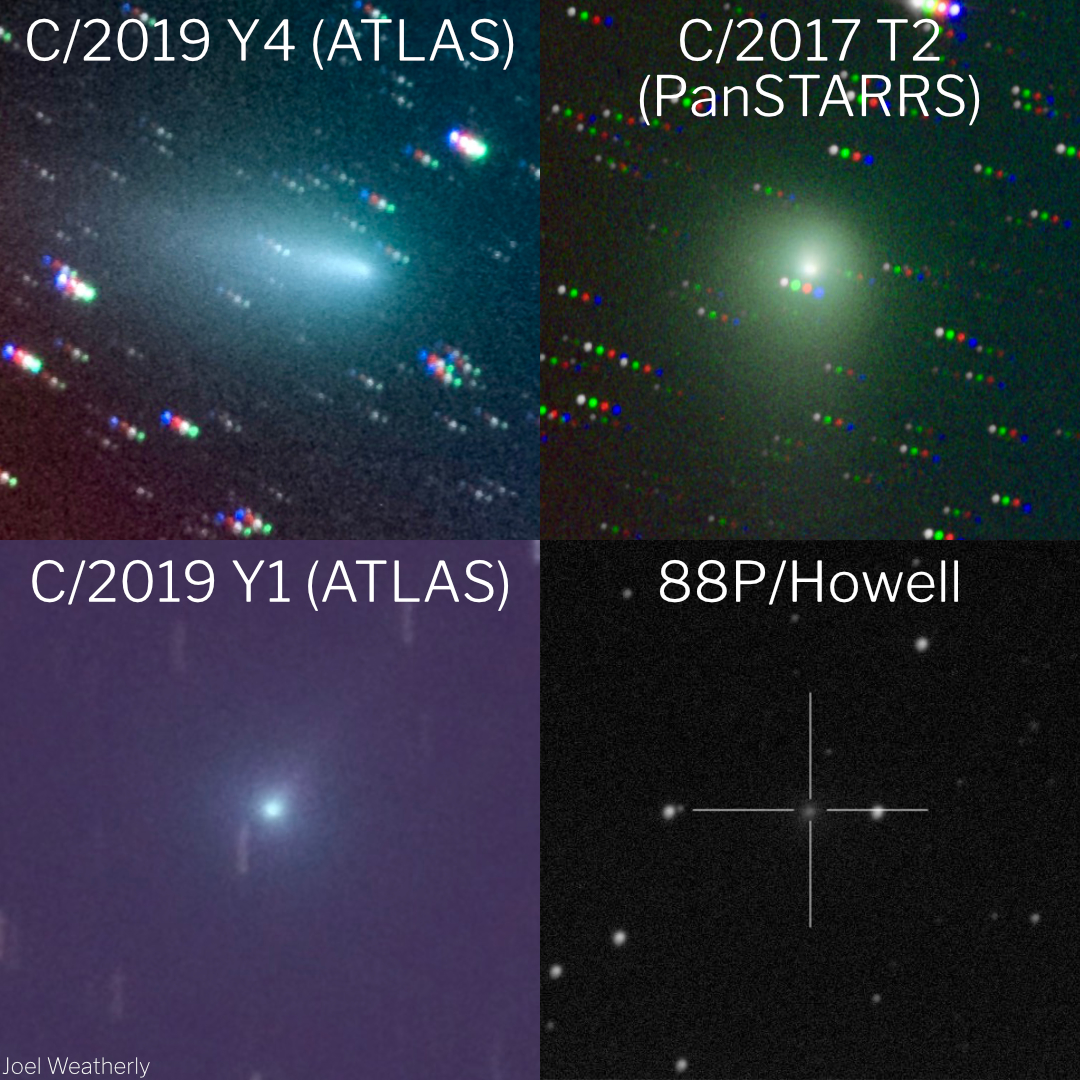 The four Northern Hemisphere comets that I have been tracking recently. These images were collected using a robotic observatory and my backyard telescope. #AstronomyDay #AstronomyAcrossCanada #WorldAstronomyDay #astronomyday2020 #Comet