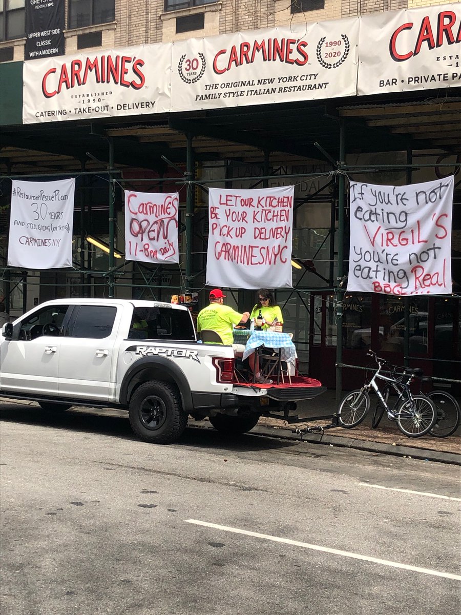 CarminesNYC's tweet photo. Curbside Dining at Carmine's 🚗🍽️🍝🥗 #curbsidedining #carminesnyc #socialdistancing #saverestaurants #restaurantrescue #letourkitchenbeyourkitchen #uws #upperwestside #nyc https://t.co/ivDs7nRjYp