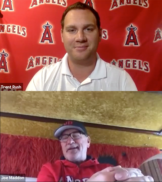 Earlier this week, <a href="/MaddHalos/">Joe Maddon</a> and <a href="/TrentRushSports/">Trent Rush</a> went back to school as they interacted with <a href="/ChapmanU/">Chapman University</a> students from their Sports PR class. 📚