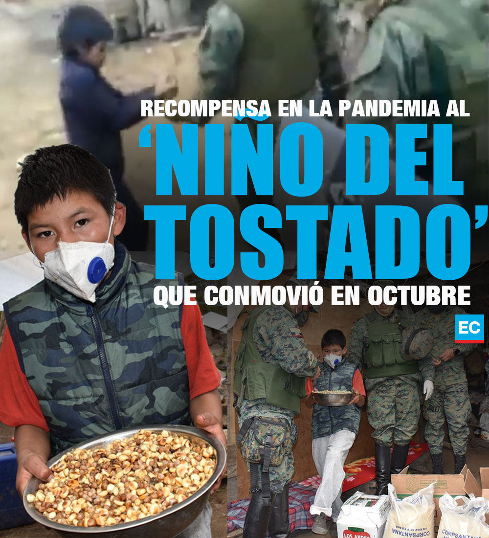 elcomerciocom's tweet photo. En medio de la crisis por el covid-19 en Ecuador, soldados no olvidaron al ‘niño del tostado’, que conmovió en las protestas de octubre del 2019. El emotivo reencuentro » https://t.co/PrfZ6Xc5Pm https://t.co/CKgso4ITzU