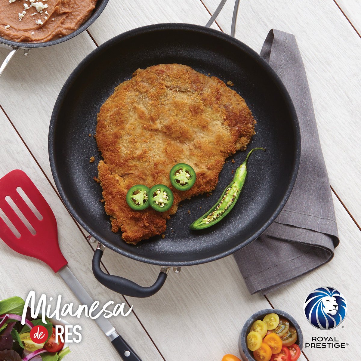 MxRoyalPrestige's tweet photo. Con el nuevo Sartén Deluxe Easy Release, ahora es posible disfrutar una versión más saludable de las comidas fritas. Compruébalo preparando esta clásica milanesa de res.
#QuedateEnCasa #RoyalPrestige #MasPosibilidades #MasCorazonesContentos ❤️ https://t.co/MQRCBFD7e5