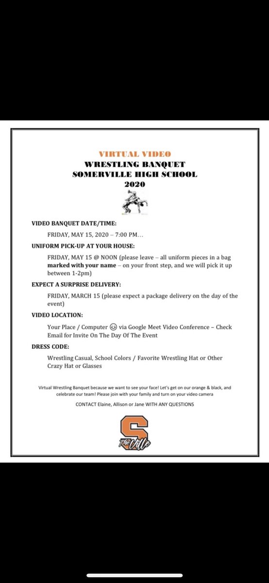 Ville Wrestling Family, we will be hosting a virtual banquet this year to honor &amp; recognize our athletes, coaches and parents. We hope you can join us! If you would like to attend and are not on our email list, please DM me and we will get you a link to the GMeet. <a href="/VillePioneers/">Tim Davis</a>