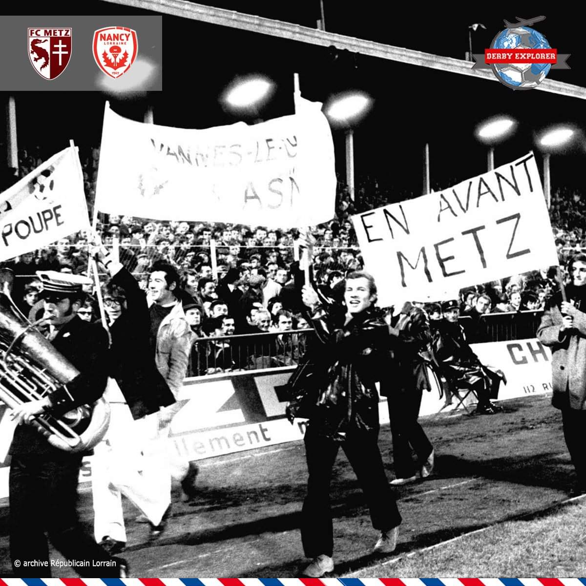 DerbyExplorer's tweet photo. ⚽🌍✈ A world of derbys I UNE AUTRE ÉPOQUE

Passage dans l'Est avec le derby entre le @FCMetz et l'@ASNancyLorraine

🚩 Longtemps, les supporters ont eu le droit de défiler avant le match en faisant un tour de stade pour encourager et galvaniser la foule...

#DerbyExplorer https://t.co/Dp6qhDxg47