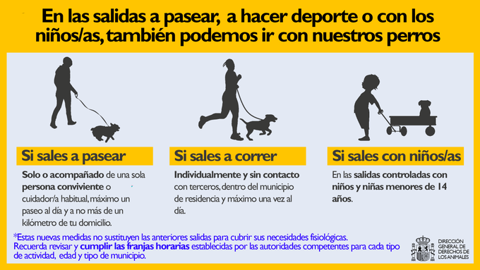 🐾  Nos habéis hecho llegar vuestras dudas sobre las nuevas salidas y qué hacer con nuestros perretes 🤔🤔

👉 La <a href="/AnimalesGob/">D. G. Derechos Animales</a> ha publicado esta información en relación a los cambios en nuestras salidas.

🐶 Desde AESPPA os pedimos responsabilidad y conciencia 👮‍♀️👮‍♂️