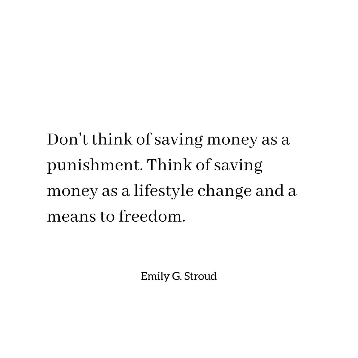 eishstudentbudg's tweet photo. "Don't think of saving money as a punishment. Think of saving money as a lifestyle change and a means to freedom." Emily G. Stroud⁣
⁣
#personalfinance #Day35ofLockdown #FinancialLegacy2020 #eishstudentbudget https://t.co/GIIN0SdBb1