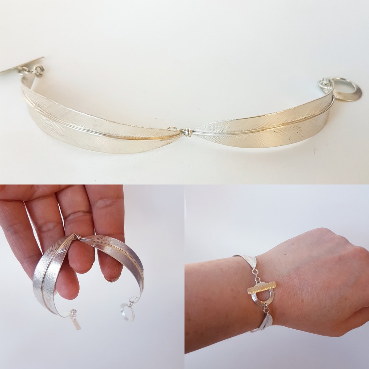 Clare_Hawley's tweet photo. I finished the willow leaf bracelet I started a couple of days ago. Very pleased with it only trouble is I won't want to sell it know 😂 https://t.co/80HwVQy7PM