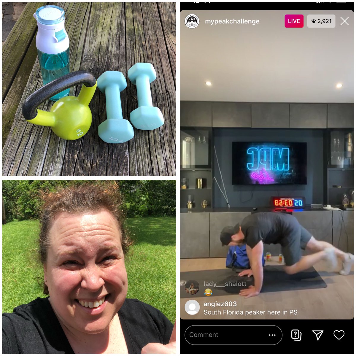PeakerCysters's tweet photo. Did my workout outside this afternoon with #Valbo. Definitely got sweaty... even with mods for my injuries. It was a great feeling working out with 3,000 other people around the globe! We definitely got #Valboed! @mypeakchallenge @samheughan #peakercysters #mpc2020 https://t.co/aK1ol5dLK4