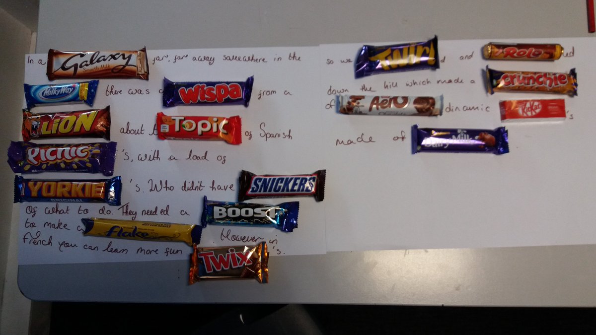 languages_la's tweet photo. The importance of Language Learning- by Lightcliffe Academy MFL students. 🇫🇷🇪🇸 #MFLafterschoolclub #MFLlearning #chocolatebars https://t.co/xZwoZzUSrF