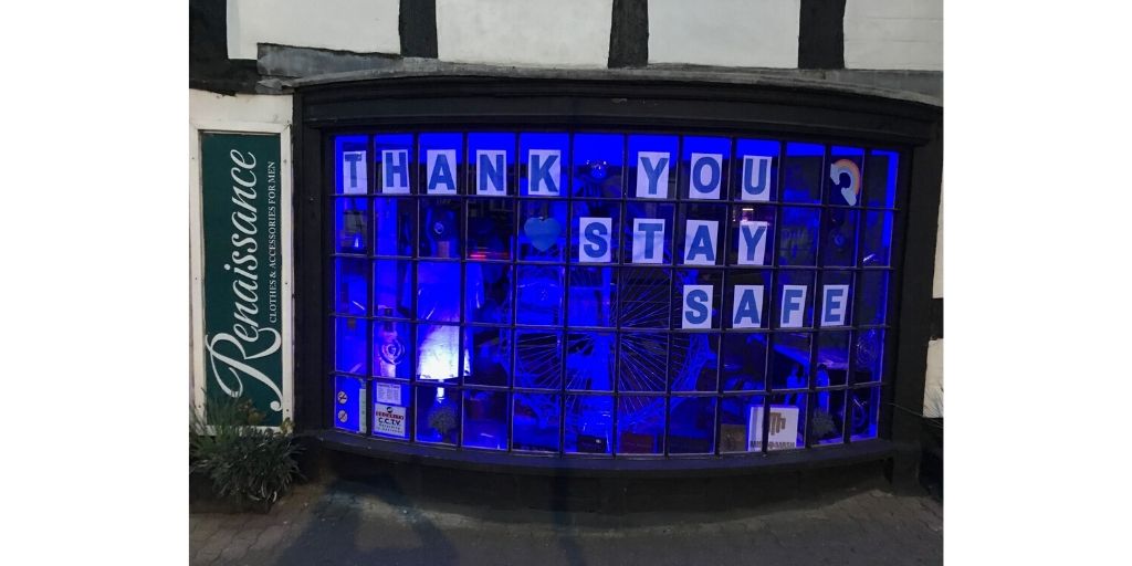 #makeitblue thanks from <a href="/RenaissanceMens/">Renaissance Menswear</a> #clapforcarers #keyworkers #thankyounhs #ledbury #ClapForTheNHS
