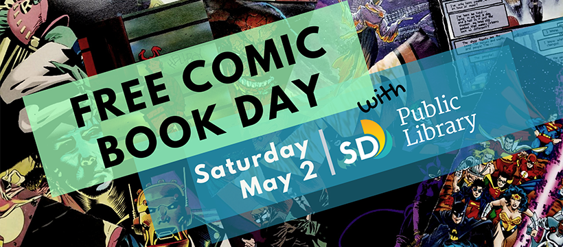 SDPublicLibrary's tweet photo. And now, a brief history of comics, presented by #SanCarlosLibrary branch manager Dave Ege. Learn something new for Free Comic Book Day! 

https://t.co/xjBRjpaDR6 https://t.co/rRdOL54DBv