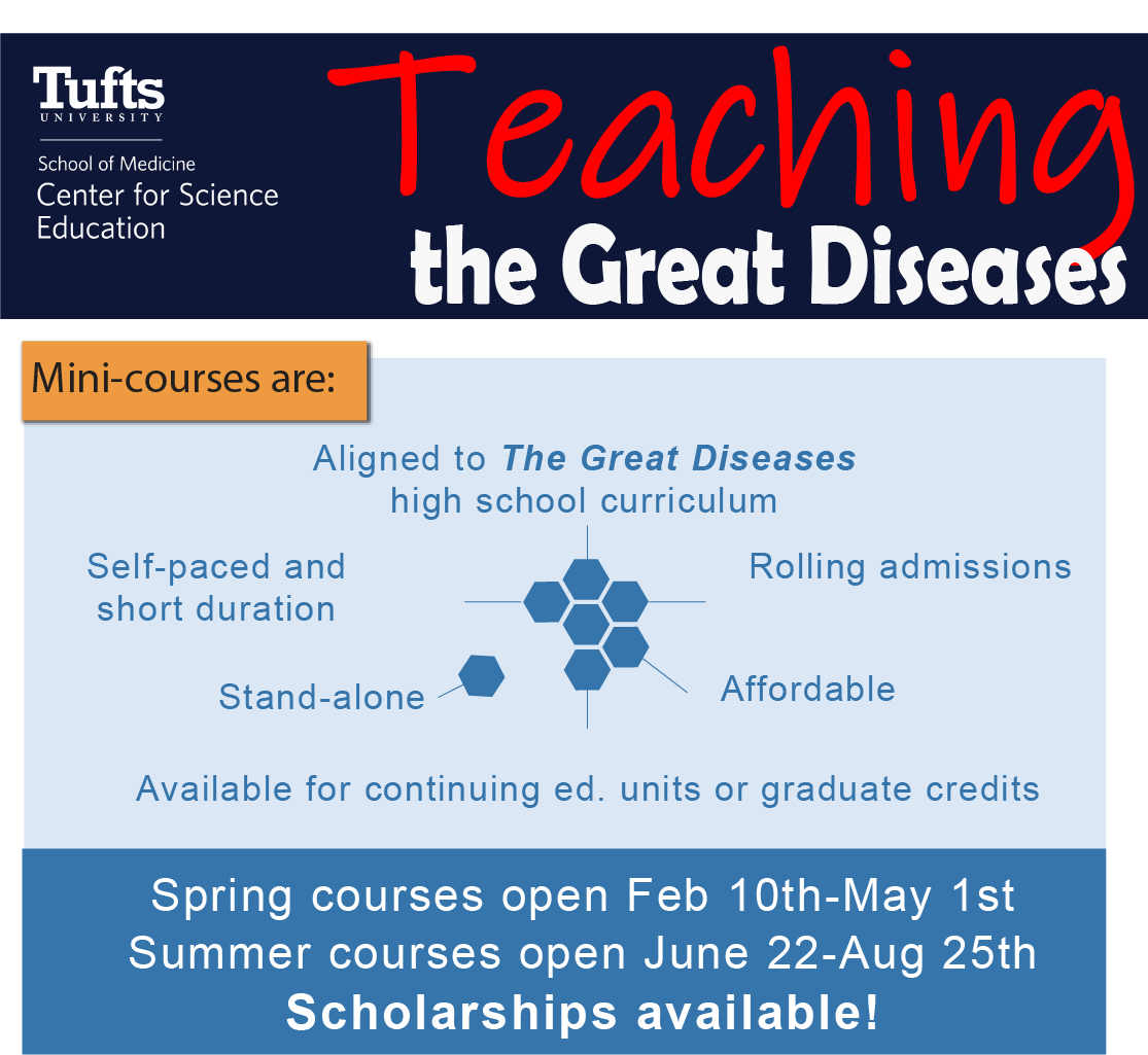 GreatDiseases's tweet photo. Enrollment for Teaching the #GreatDiseases online mini-courses is now open! Classes run from May 20th - Aug 7th.

View our available courses and apply for for scholarships!
https://t.co/dQXMiiVTQH

#teachers #scied https://t.co/UTuDsnrh1R