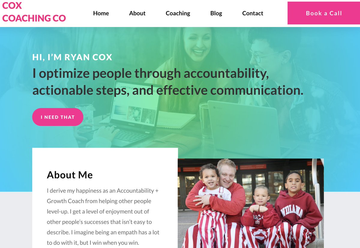 ryanleecox's tweet photo. Happy Saturday (blah blah) make today great (blah blah) I launched my #CoxCoaching websites yesterday! lmao

It really speaks to my personality and I love it! I already booked a discovery call, and scheduled a 90day plan call....so that's pretty ahhhhhmazing!

Check it out. https://t.co/sDGcBrfff2