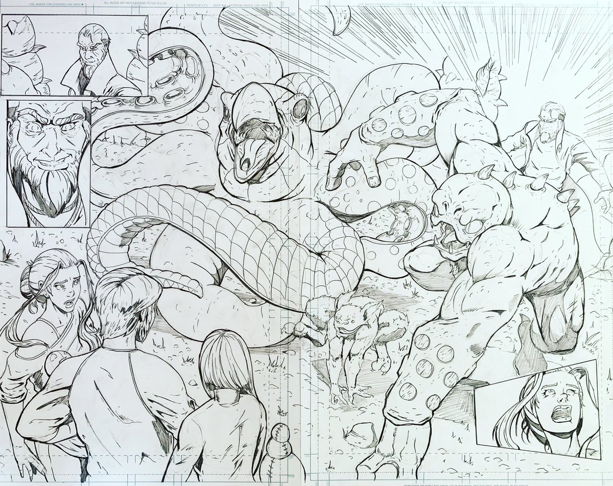Preview of a double page spread from All I Have to do is Dream issue 6, the final of the series! On the home stretch drawing this issue and can’t wait to get it out. #comicart #comics #drawing #indiecomics #doublepage #makingcomics #dreams #monsters #nightmares #fantasyart
