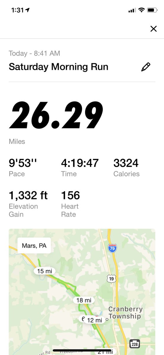 bsniderpa's tweet photo. @PGHMarathon just completed my very first marathon 1 week after turning 50. I was hoping for 4 hours and was easily on pace until I hit the final hills on the way home. Leg cramps ended my chances. But I did finish.
#movepittsburgh https://t.co/wm0wqK9d2N