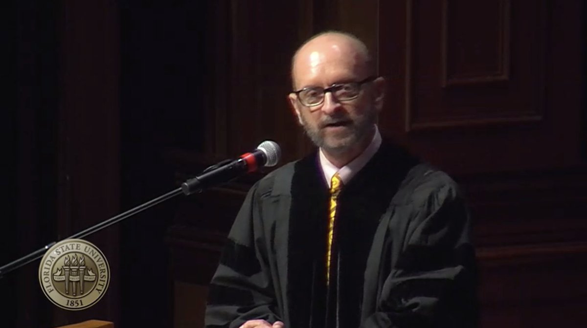 FloridaState's tweet photo. “Please take this degree and find ways of making the world a better place. Develop the immunization, write the new symphony or novel, teach the new third-grader and counsel the suffering. And be kind. Always be kind — to everyone — always.” - Mark Zeigler https://t.co/DRZmFb85mW