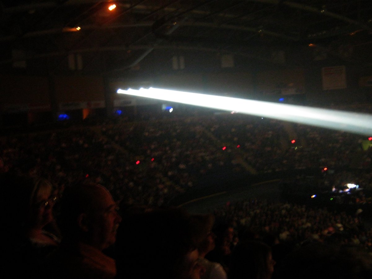 blakeinav's tweet image. I just realized that spot light operators are the theatrical champions of Social Distancing.  @iatse168 This is 4 of them at a Michael Buble concert 150 ft away and 6 feet apart.