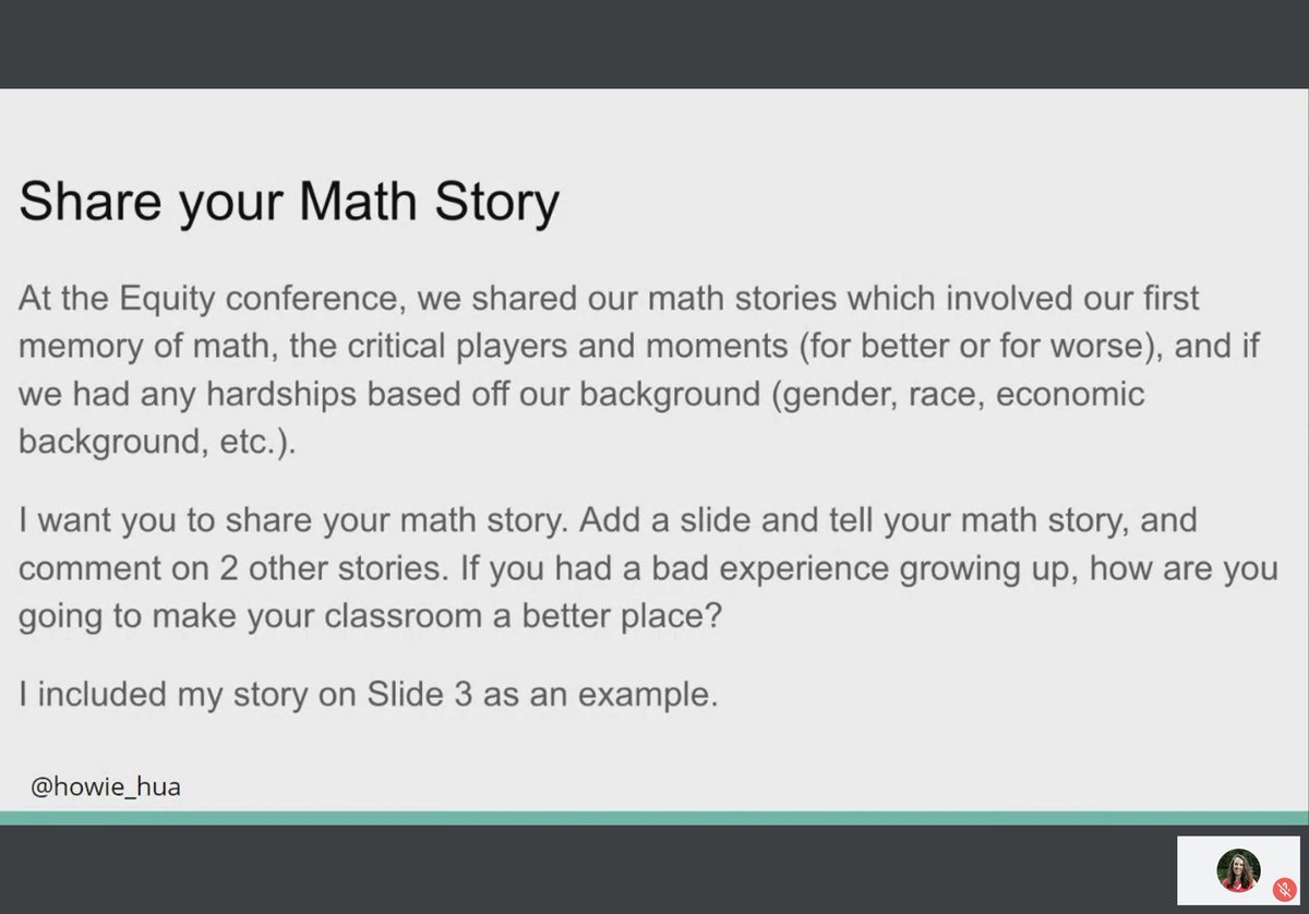 AlishaZare's tweet photo. Thanks @howie_hua and @cvcue! Made me reflect about my own math story and looking forward to incorporating this element into teacher PD I lead. @krausecenter @Cbustamante2222 @SabrinaMcD #EMpowered19 @edcampOSjr https://t.co/Yma2pzHi44