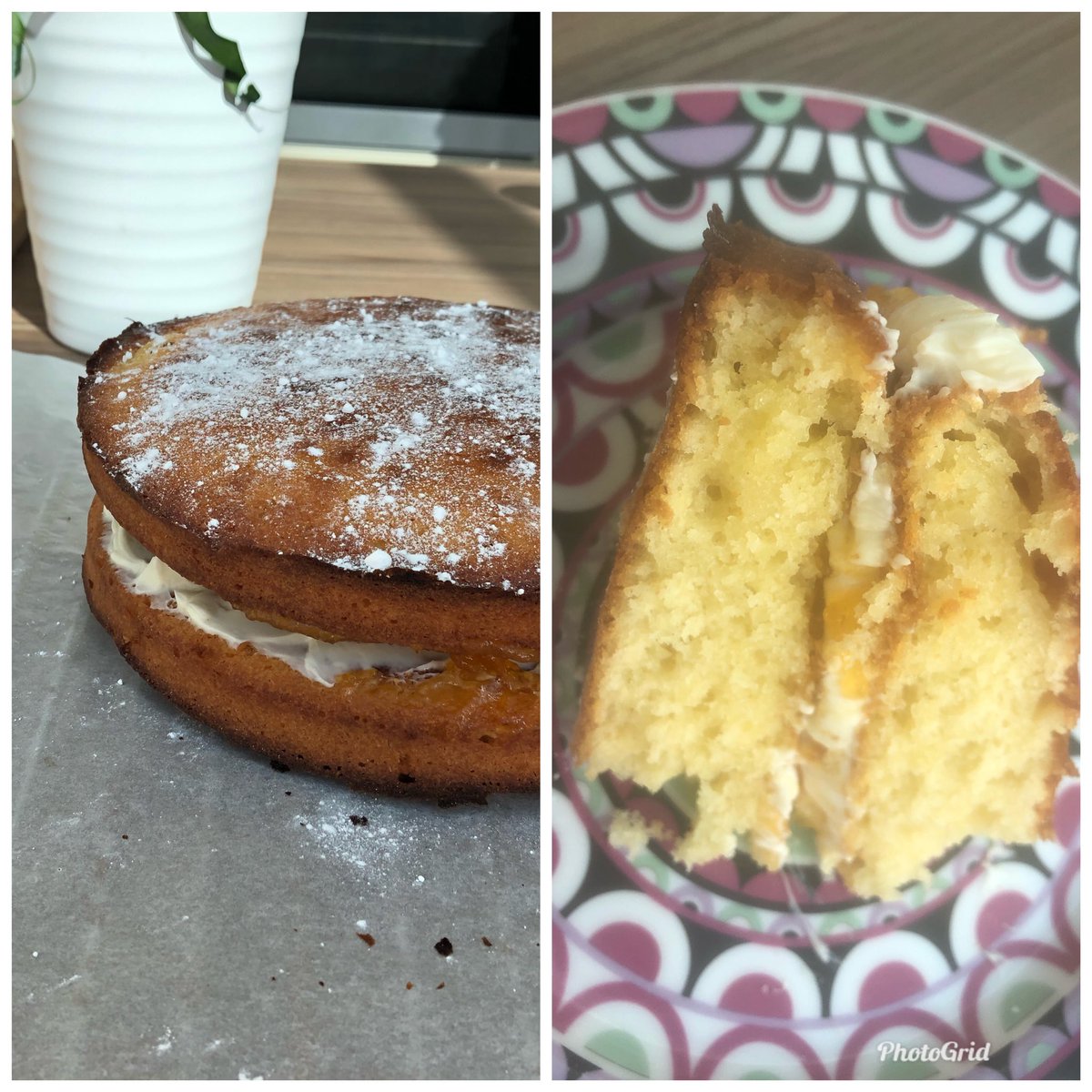 Covid = time to bake. Slowly making my way through the ‘Good Housekeeping Baking Bible’ today’s try was an almond and lemon cake with a cream cheese icing and apricot jam. 😋 #COVID__19 #Baking #cake
