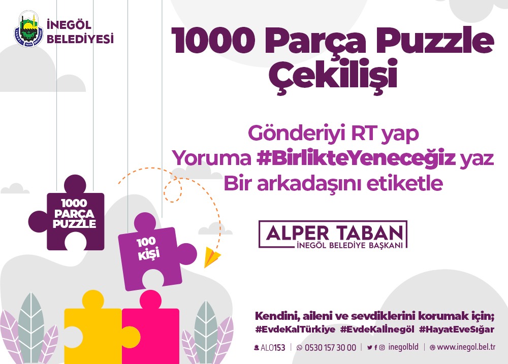 alpertaban16's tweet photo. Facebooktan 40, instagramdan 40, twitterdan 20 olmak üzere toplam 100 kişiye 1000 parçalık puzzle hediyemiz olacaktır.
Gönderiye rt yap, yoruma  #BirlikteYeneceğiz yaz ve bir arkadaşını etiketle.
Etkinlik Salı günü 21:30'da bitecektir. https://t.co/krtLlB92yS