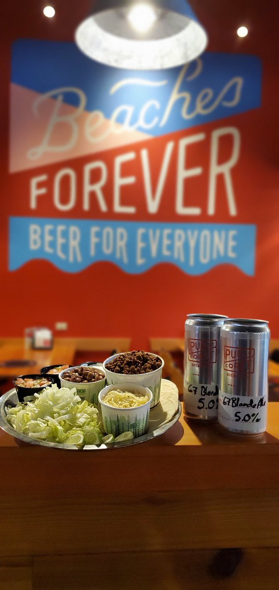 Stuck on what to do for lunch or dinner? Try our prepared taco kits to-go! $14 for two people, $29 for four, and pairs perfectly with 2 crowlers of '67 Blonde Ale for an additional $10. Call 503.436.0285 to place your order for this limited time promotion. #TacosToGo