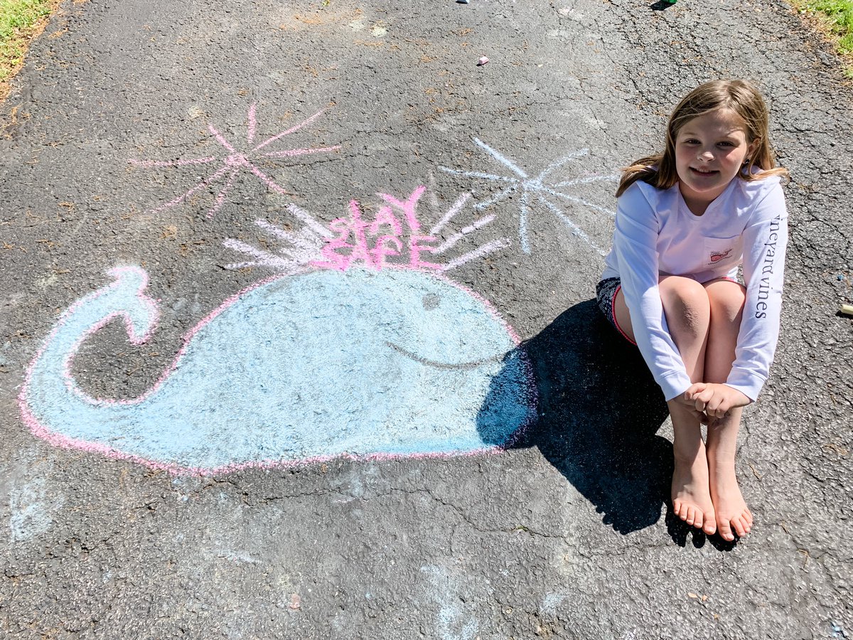 MeganMahle's tweet photo. Our @vineyardvines #Derby attire looks a little different this year 😢 Let the countdown to September begin! 🐎 #KyDerby #chalkart https://t.co/sl1hs66UXt