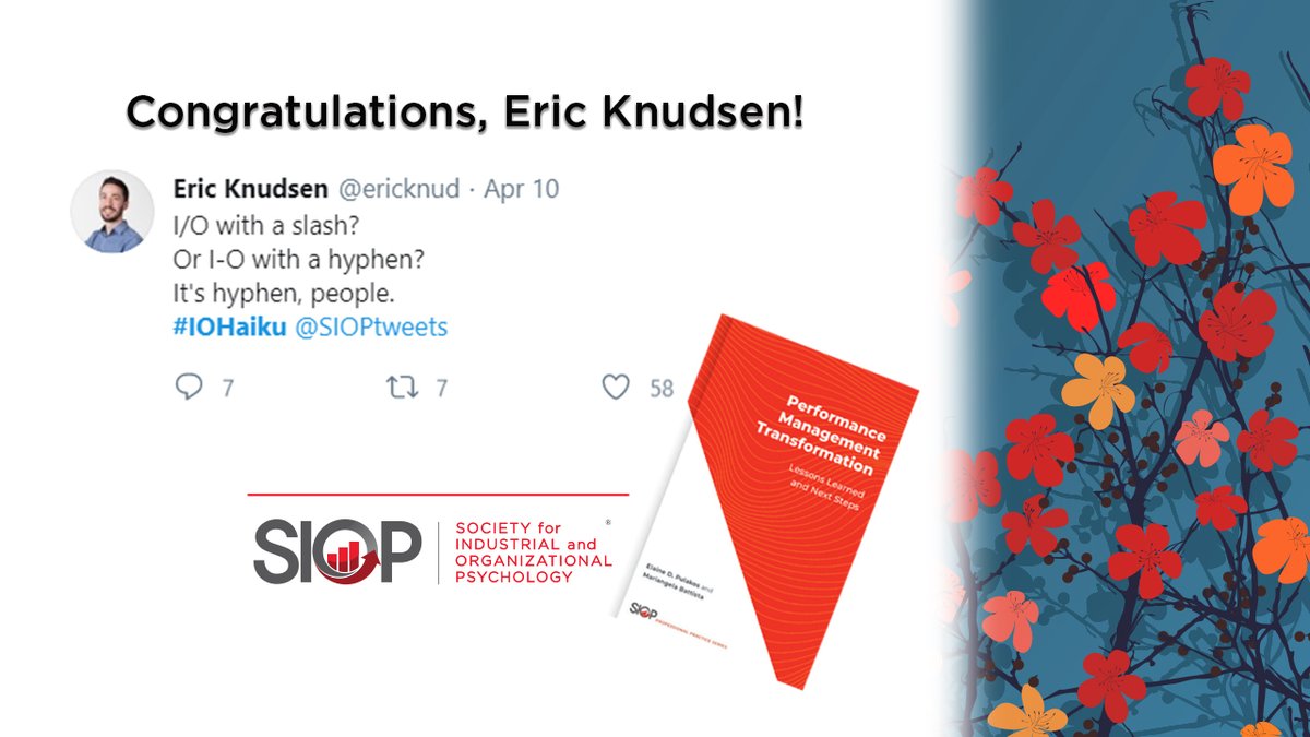 SIOPtweets's tweet photo. Congratulations to Eric Knudsen for winning the #IOHaiku Challenge and thanks to all who played for sharing their thoughts and their wit! Learn more about the prize Eric won here: https://t.co/6fyUAgwGNm #IOPsych https://t.co/PuUVPxO3fp