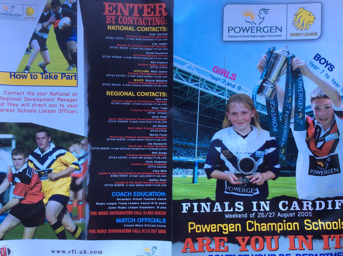 seanbigfellamel's tweet photo. Another garage find was a #ChampionSchools leaflet from 2005 featuring @mattyblythe88 of BeamontHS (now @BCAWarrington )and @g4wheeler6  at @stcuthbertsCHS and revealing that @DavidRaybould1 is surely due an @TheRFL Testimonial #onlyoneleft https://t.co/atVa6Tw4Ah
