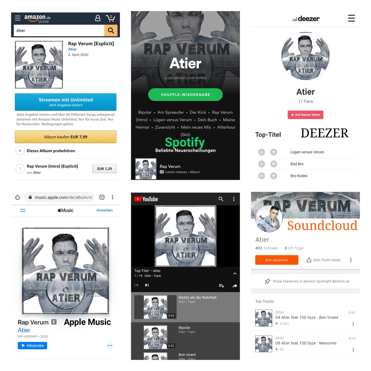AtierMusik's tweet photo. Vor einem Monat habe ich mir einen Traum erfüllt! 
Mein neues Album RAP VERUM wurde auf allen Plattformen veröffentlicht. Ich möchte Danke sagen für all euer positives Feedback, euren Support und den tollen Streamingzahlen. ♥️🙏🤩

Link

https://t.co/ss2NOl64Yj

#atier #RapVerum https://t.co/uIvYqYnoAv