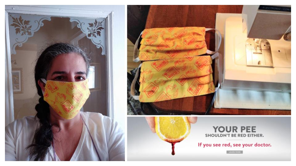 stefspera's tweet photo. Rocking old BCC walk swag for Bladder Cancer Awareness month after transforming it into two face masks   #BladderCancerAware  @BladderCancerCA https://t.co/ROabPvKH9f