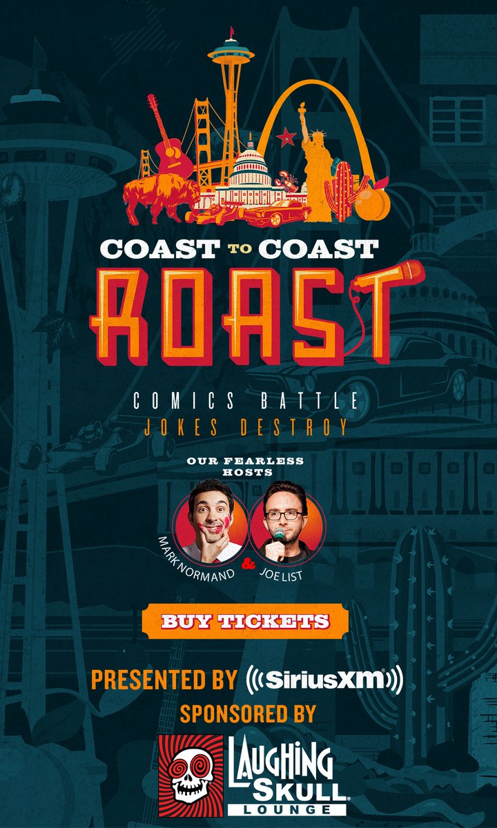 Starting May 7th, the #coasttocoastroast hosted by Mark Normand &amp; Joe List is taking over - and our ATL reps need your support! Get your tix to watch Katie Hughes and Ian Aber represent the A by going to bit.ly/2VTA8Ky 💀 We don't think other cities stand a chance, wbu?