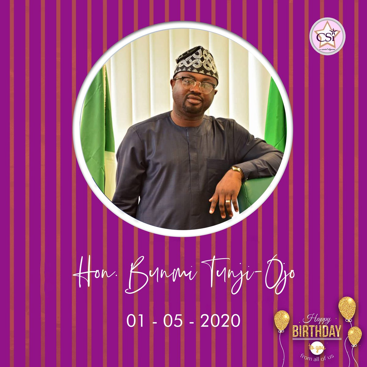 csi_redcarpet's tweet photo. Happy belated birthday to Hon. Bunmi Tunji Ojo (honourable representing Akoko North W/E federal constituency).
We celebrate your love for and dedication to humanity. Cheeers 🍾🍾
#CSIExperience
#CSIHumans https://t.co/JqQ8i68JQ9