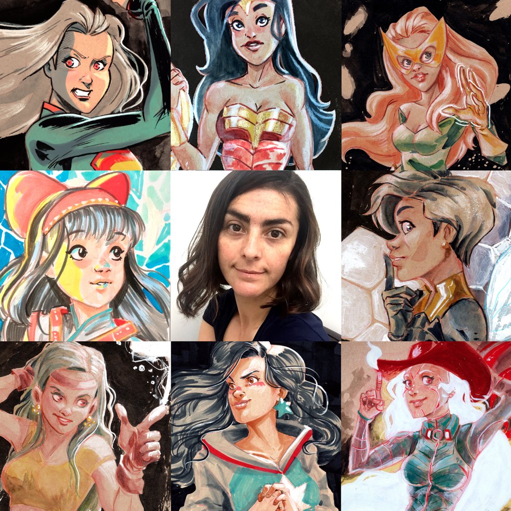 frandelgado's tweet image. Since #quarantine started things are not the same but #stayhome has helping me to archive one of my 2020 goals; “do more traditional media stuff”, here’s my analog #artvsartist2020 #femalepower #supergirl #jeangrey #nakoruru #americachavez #wonderwoman #thecometbook