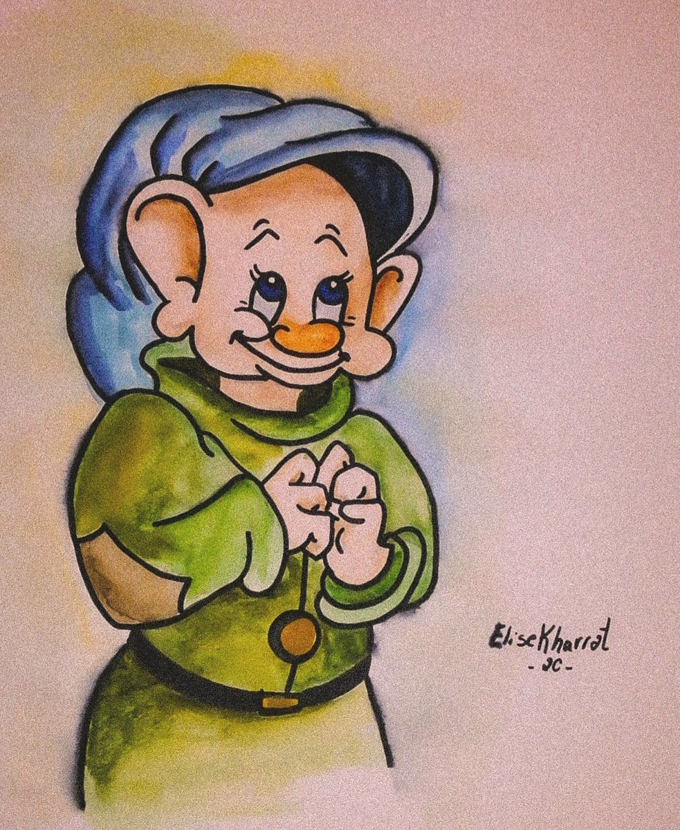 Elisekharrat1's tweet image. Simplet s’inspire de l’acteur Harpo Marx. Il est le dernier nain à avoir été créé par les artistes.
#simplet #elisekharrat #watercolor_art #art #ArtistOnTwitter