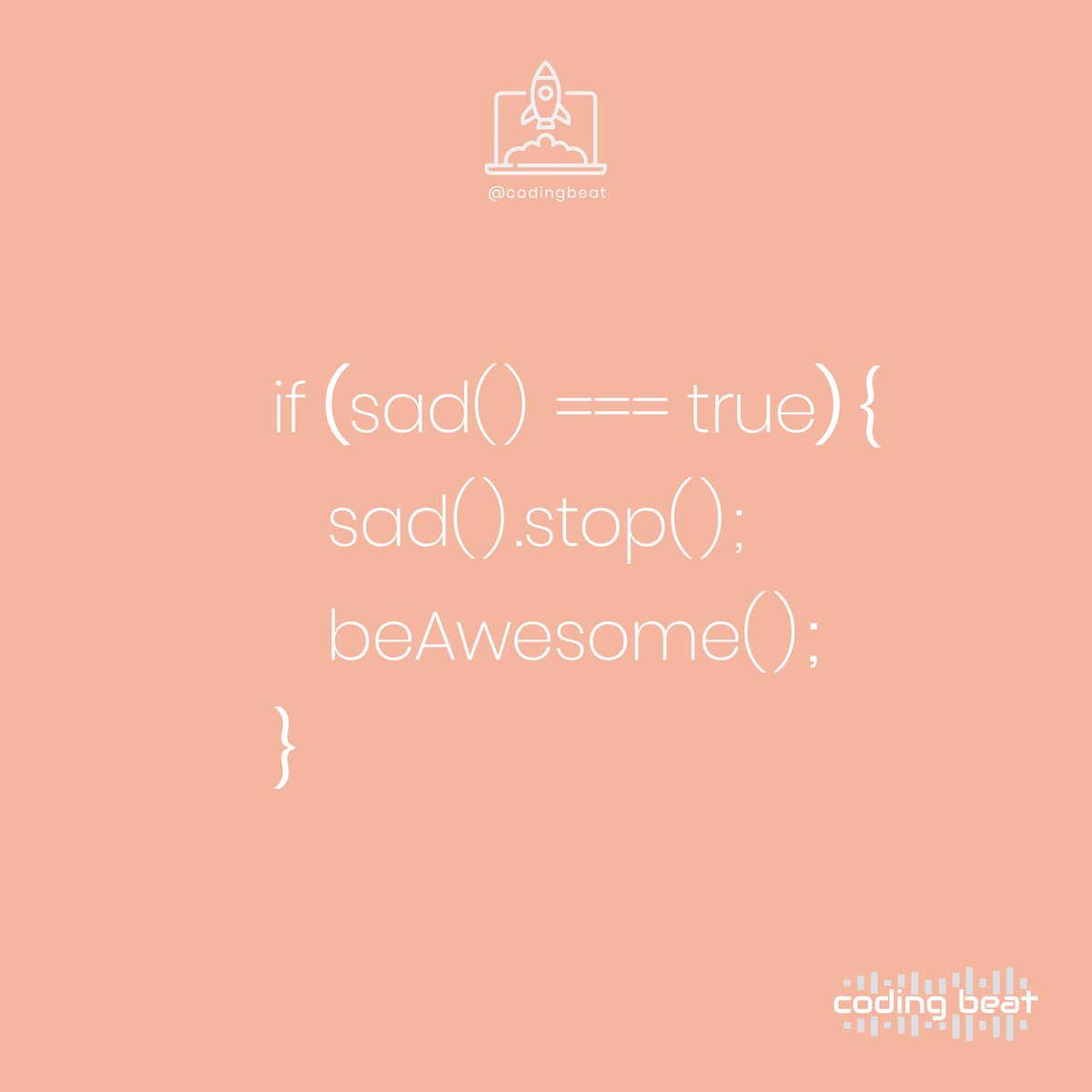 CodingBeat's tweet photo. Now is the time to be and feel awesome!
It’s not bad to feel a bit down or blue. But what is important is what we do next. In my case, I focus on the things I want to learn #codingbeat #webdev #programming https://t.co/3Vn8eJL0xN
