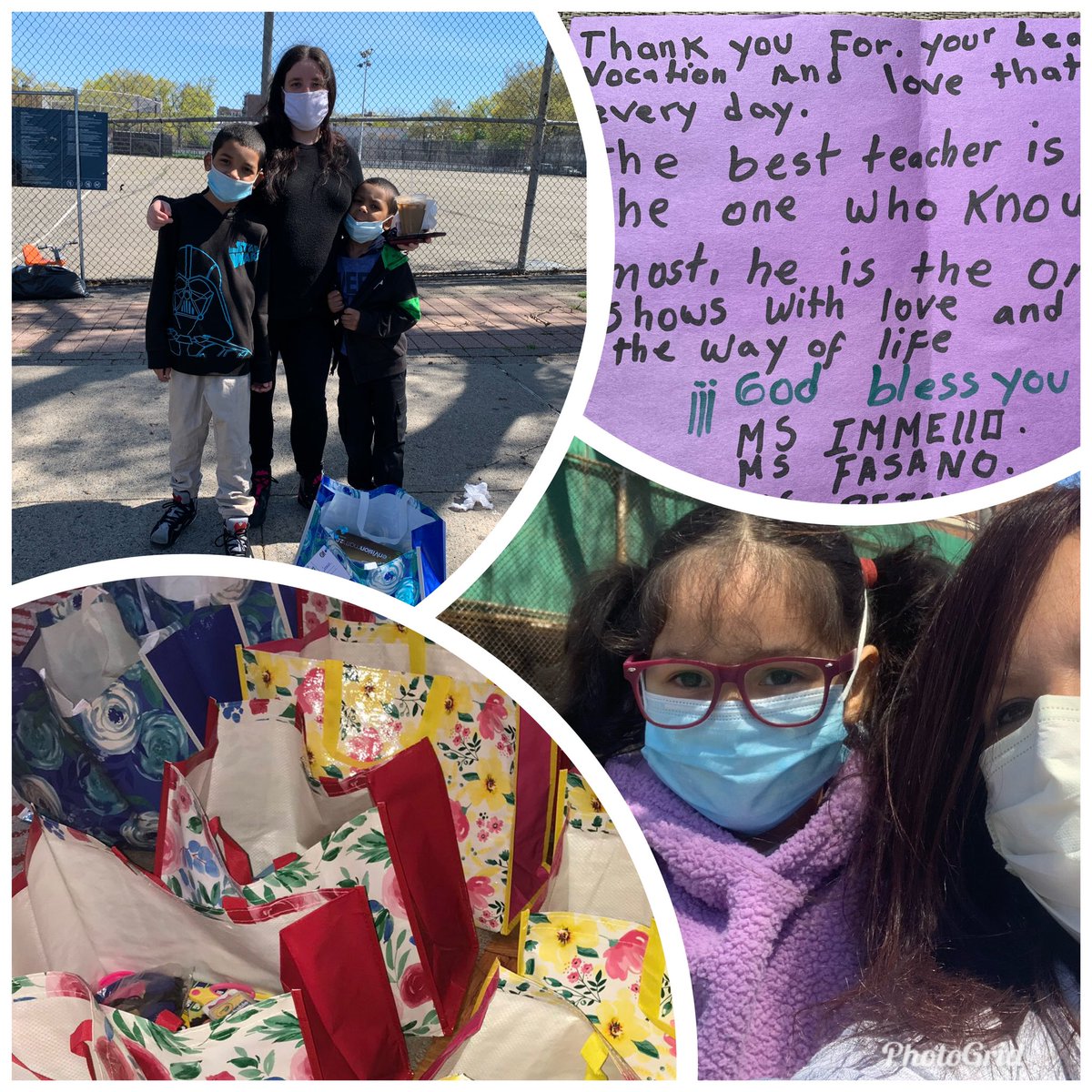 MsImmello112Q's tweet photo. Thanks @MsFasano112Q and @DonorsChoose. We were able to meet our students today to give them their goodies to make distance learning a little easier. It was so good to see them this morning in person @Ps112Q! #hawkpride https://t.co/F7Q8ilrsMC