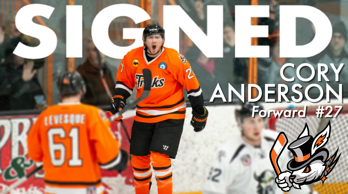 DanburyHatTrick's tweet photo. Who's ready for another year of SCOREY? Cory Anderson has officially re-signed with the Hat Tricks for the 2020-21 season! #RabbitsBaby https://t.co/cxjzK7LKkk